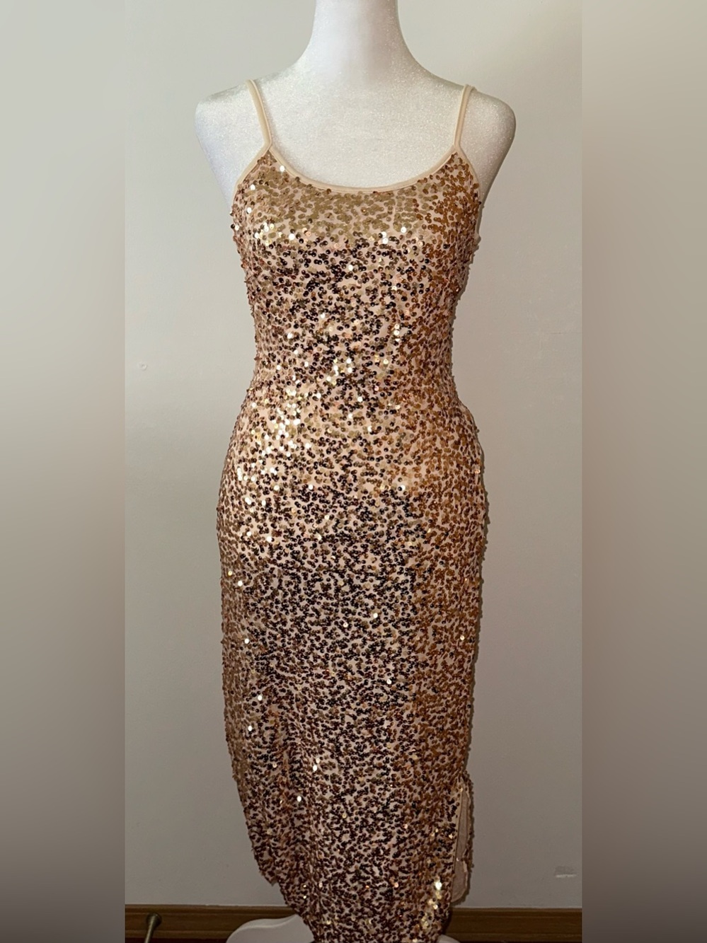 Grace Karin Elegant Evening Sequin Gold Slip Dress - Womens - Picture 2 of 3